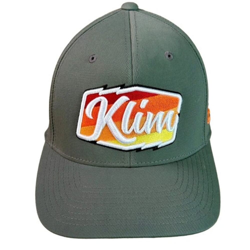 Klim Gray Snapback Trucker Hat Cap Script Adjusta… - image 8